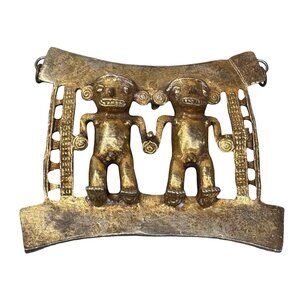 Alva Museum Replicas Double Figure Monkey Figurines Brooch Pin Diquis Costa Rica